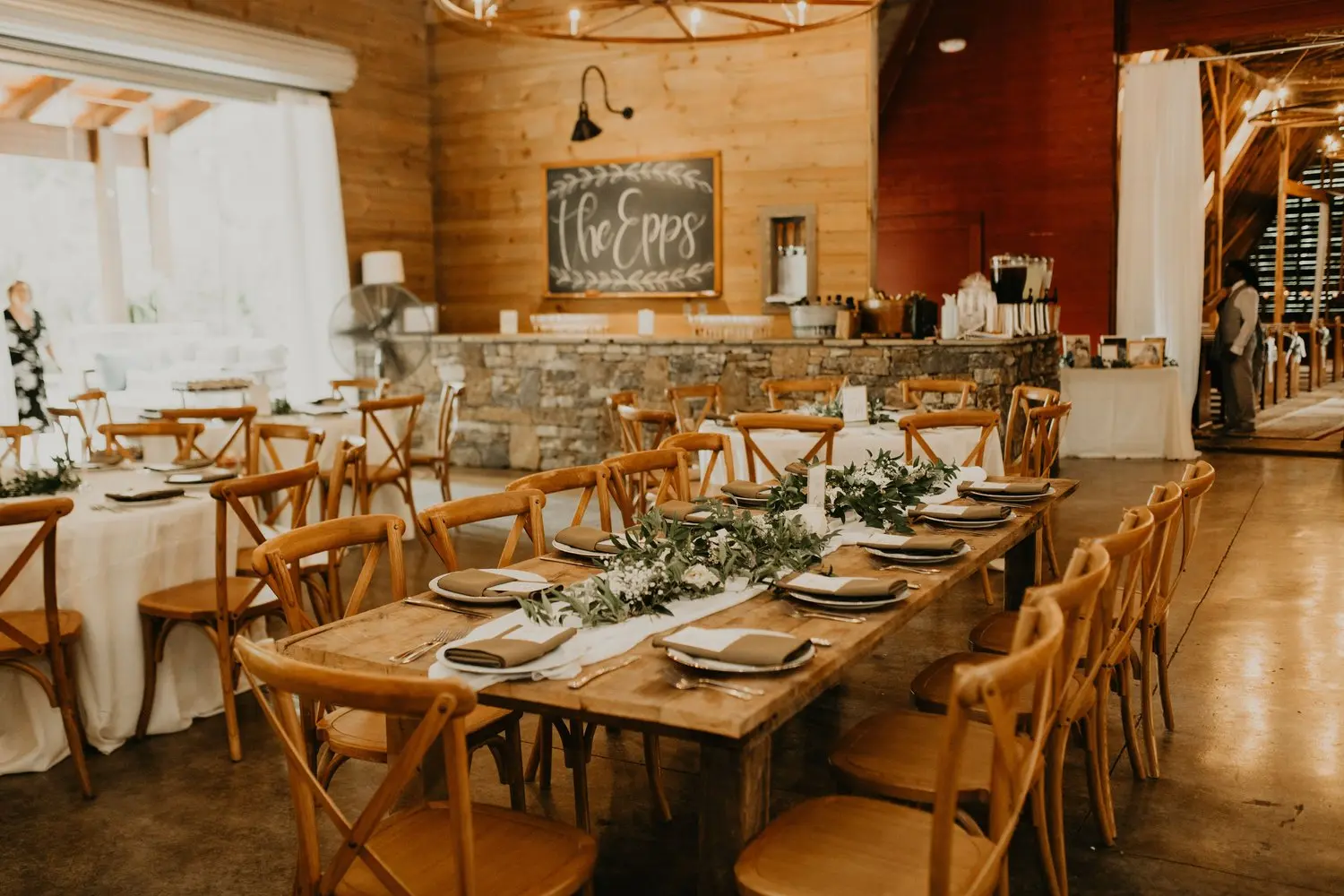 Crossback chairs set for a reception